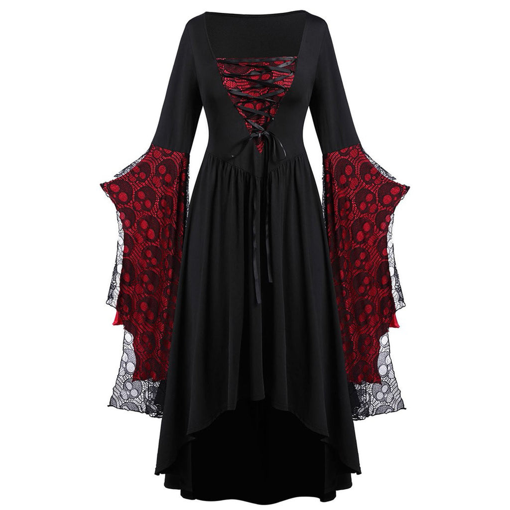 Robe à bretelles dentelle — Col carré asymétrique — vue 6