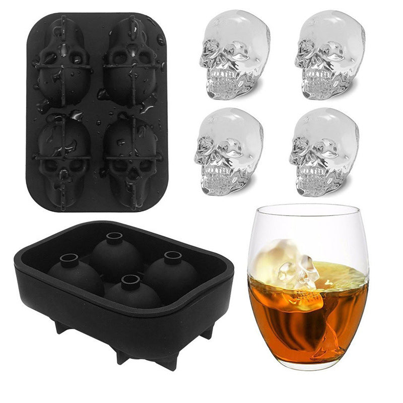 3D Skull Ice Cube Mould — Silicone — view 1