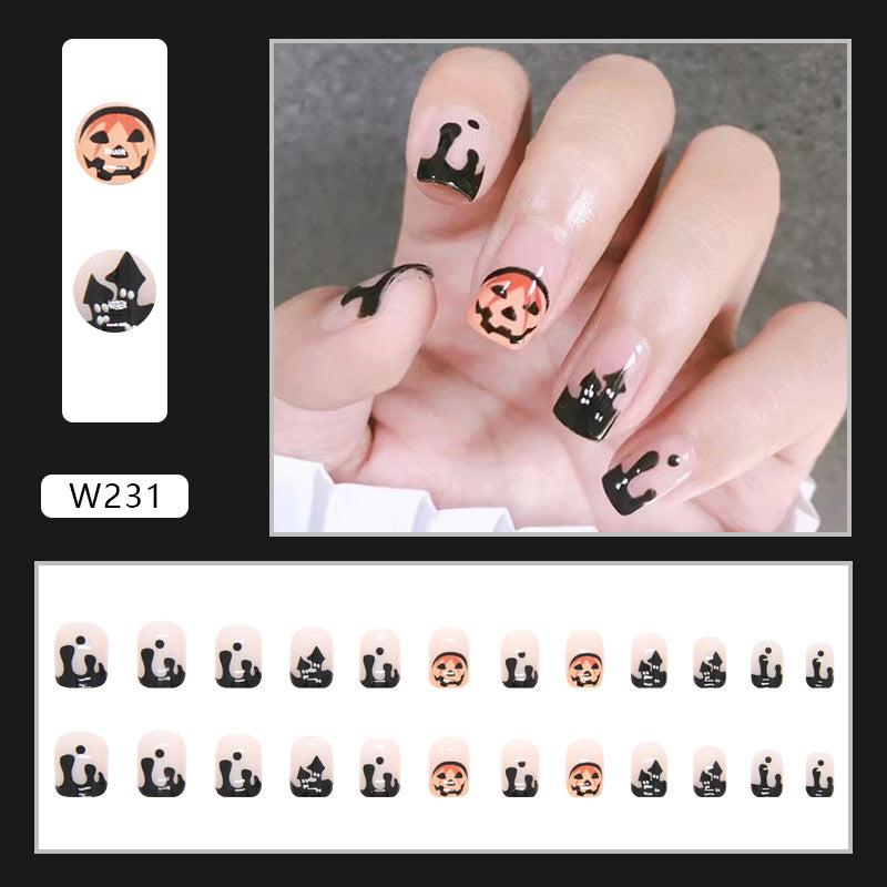 Dark Halloween Press-On Nails — Short Gothic Set