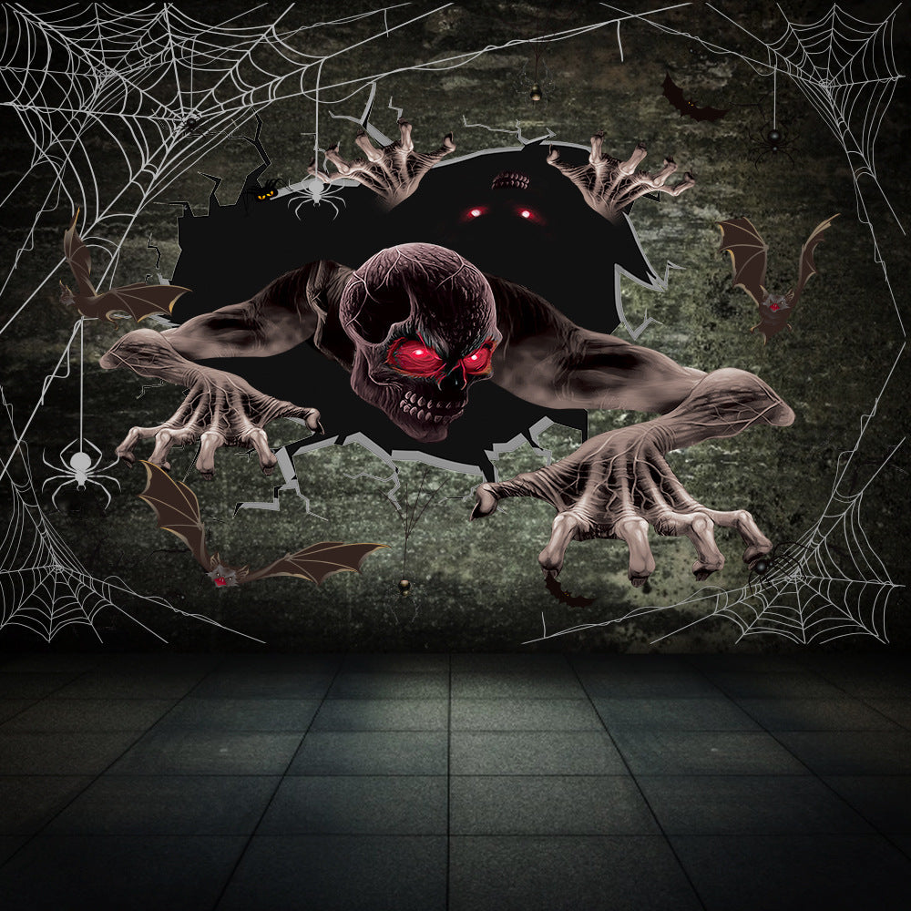 Halloween Horror Wall Stickers — Devil & Bloody Handprints