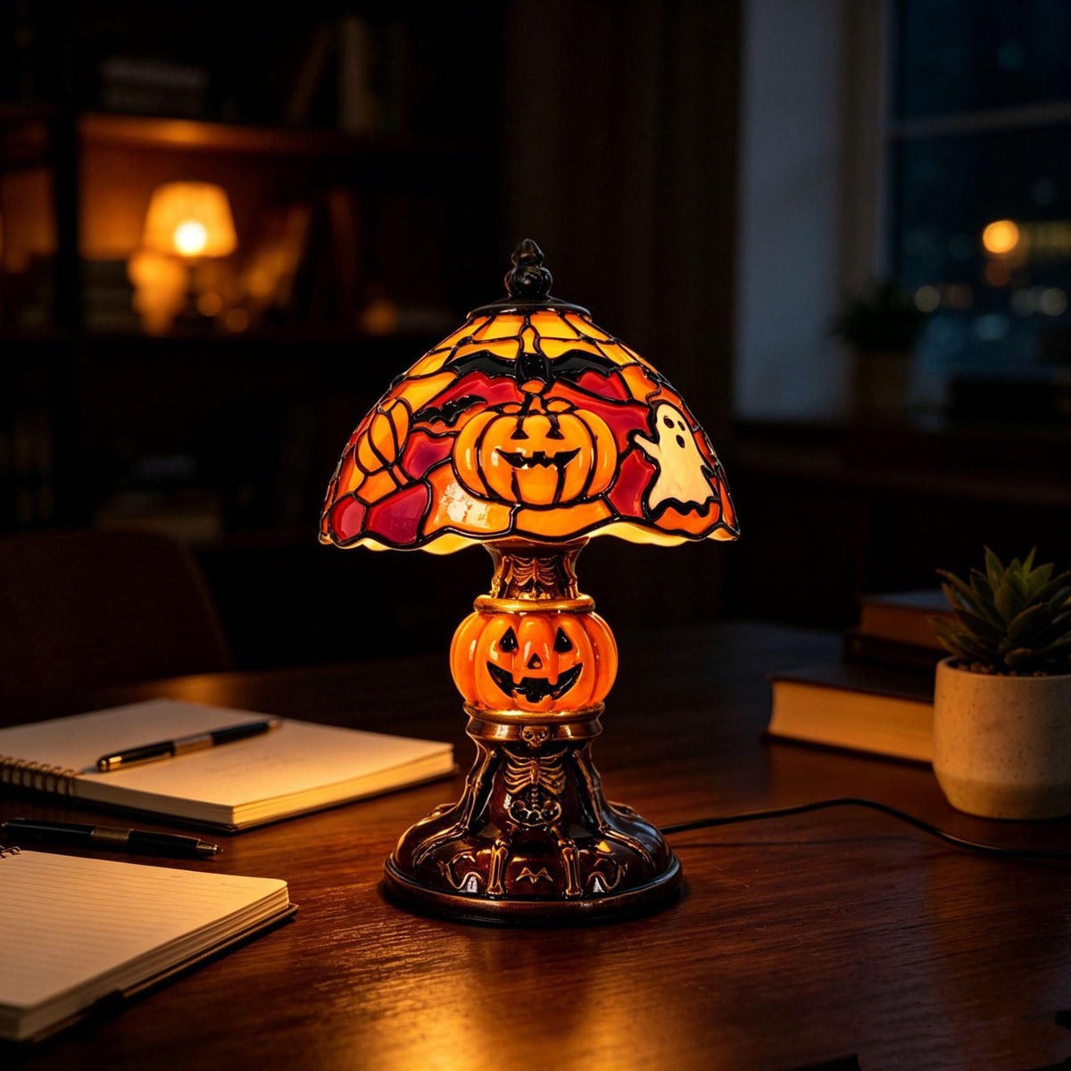Resin Pumpkin Night Light — USB, Retro Style — view 5