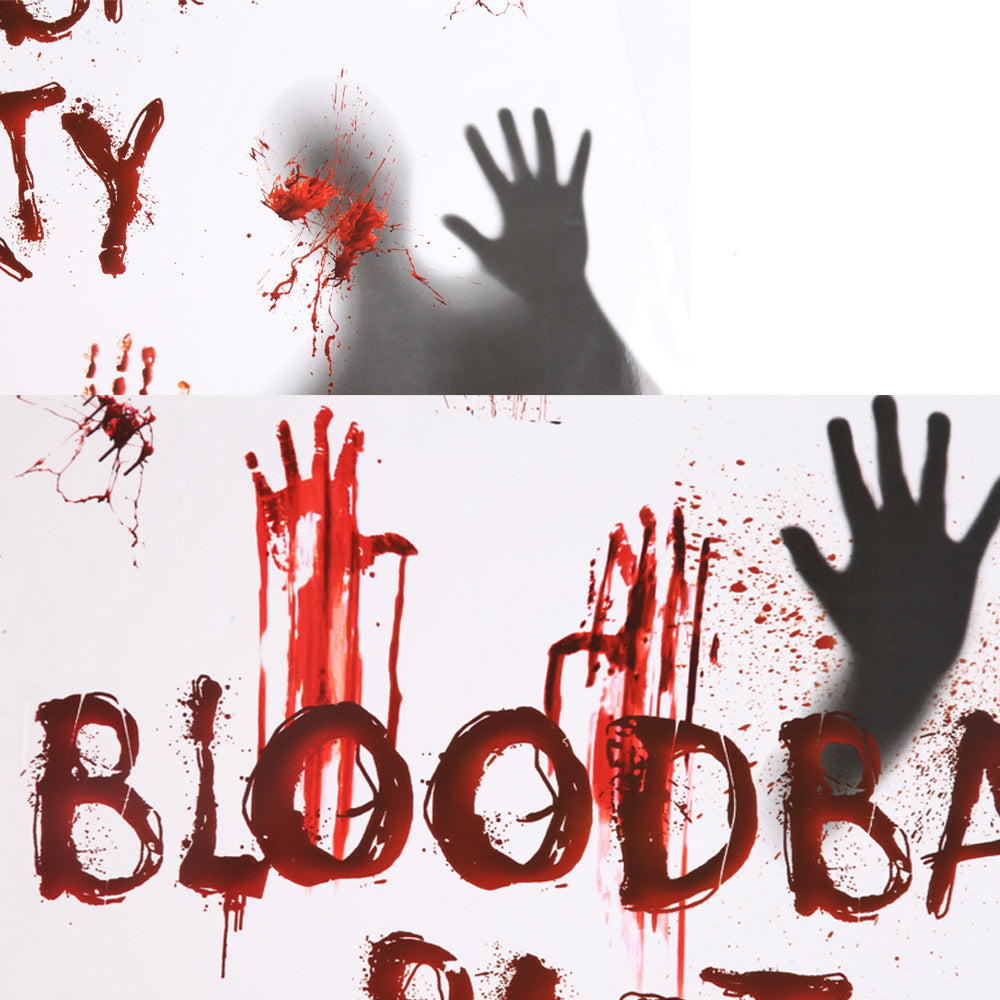 Halloween Horror Wall Stickers — Devil & Bloody Handprints