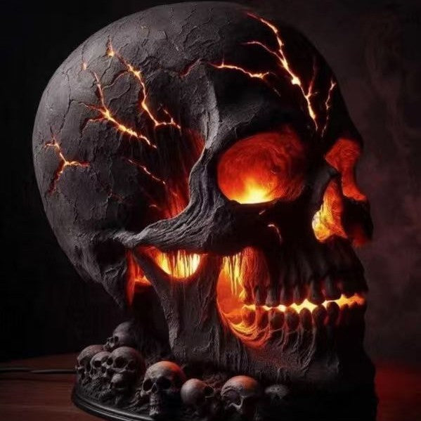 Resin Garden Skull Lamp — Outdoor Decor — view 4