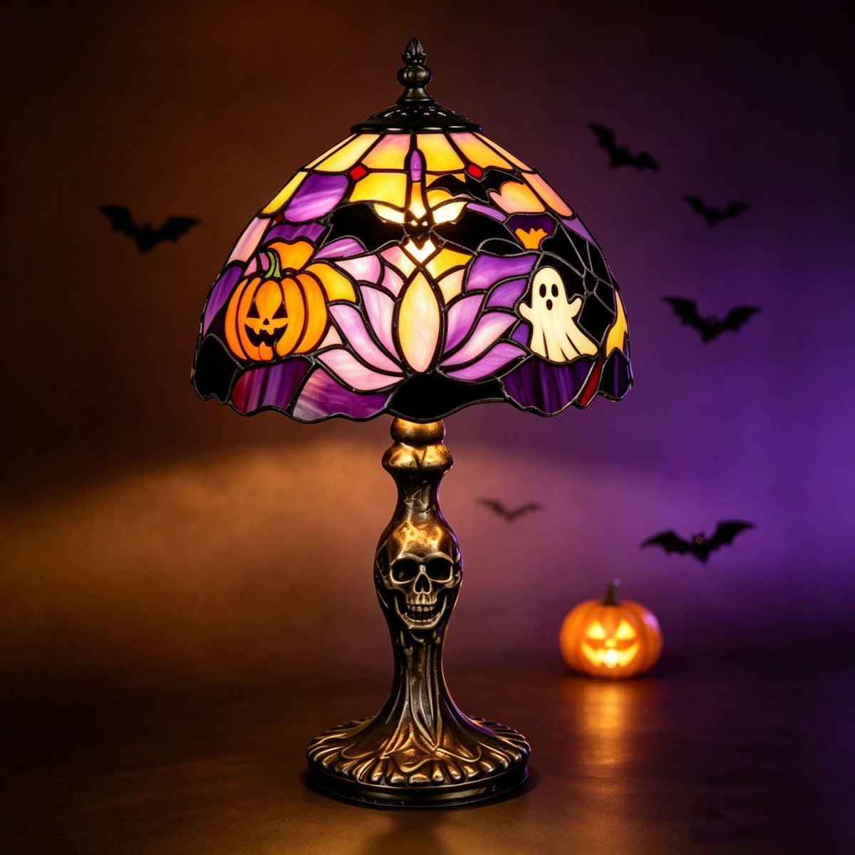 Resin Pumpkin Night Light — USB, Retro Style — view 6