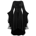 Robe à bretelles dentelle — Col carré asymétrique — vue 8