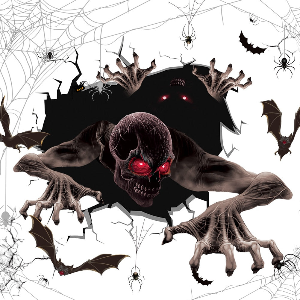 Halloween Horror Wall Stickers — Devil & Bloody Handprints