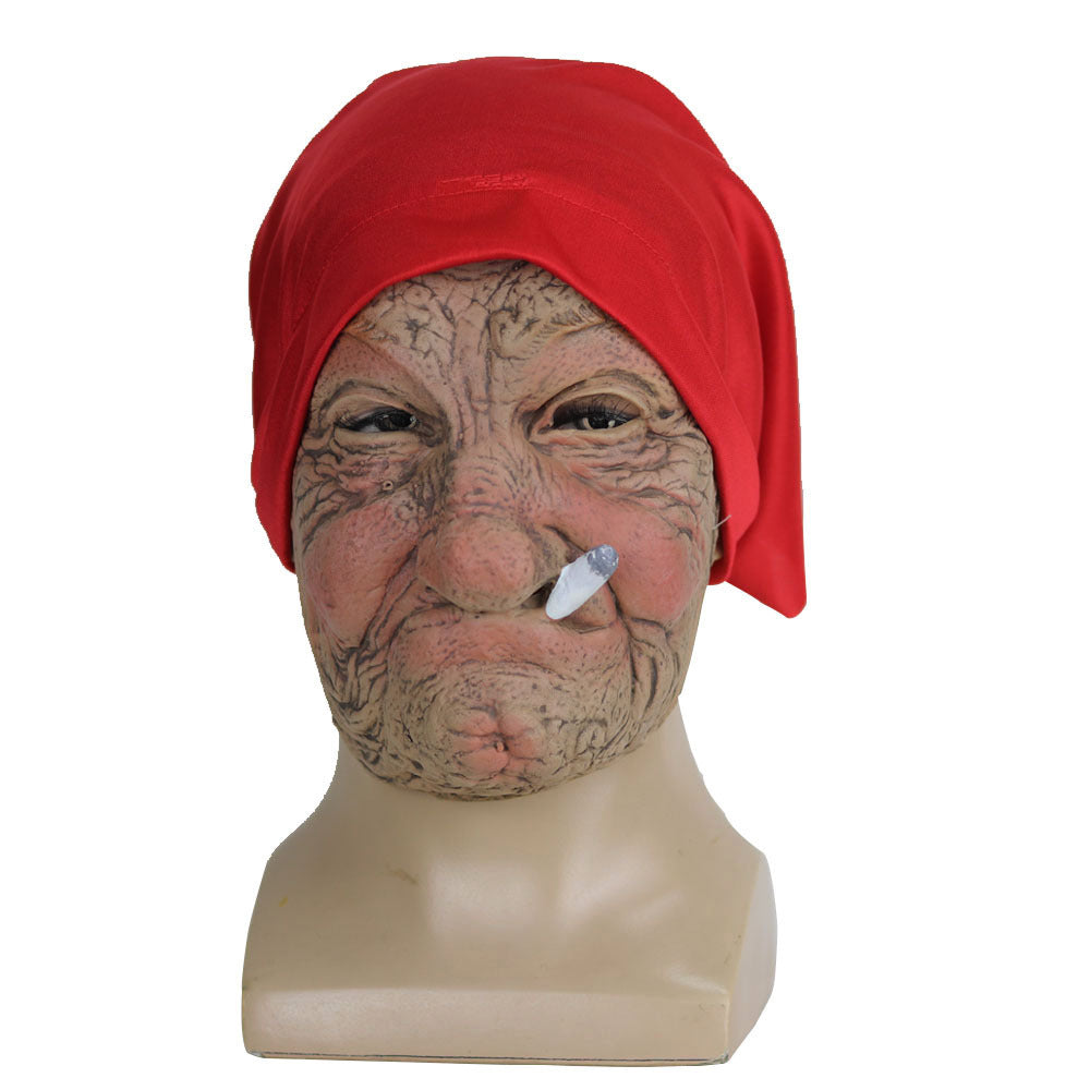 Masque de vieille dame en latex — Avec perruque — vue 4
