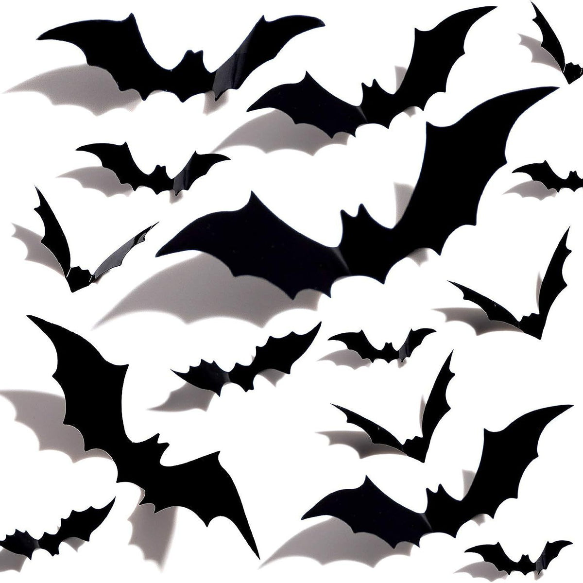 Halloween Bat Stickers — Pack of 60, Four Sizes