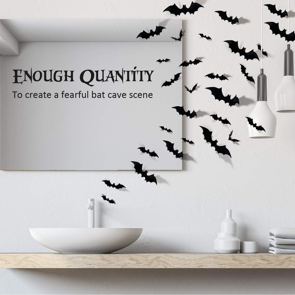 Halloween Bat Stickers — Pack of 60, Four Sizes