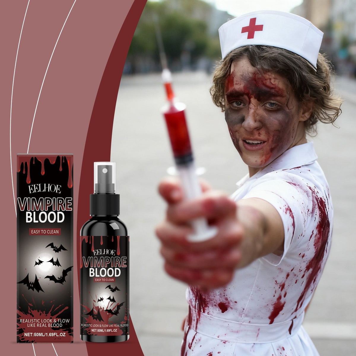 Theatrical Fake Blood Spray — 50 ml — part of Zombie Bundle — Women · Costume, Makeup, Blood