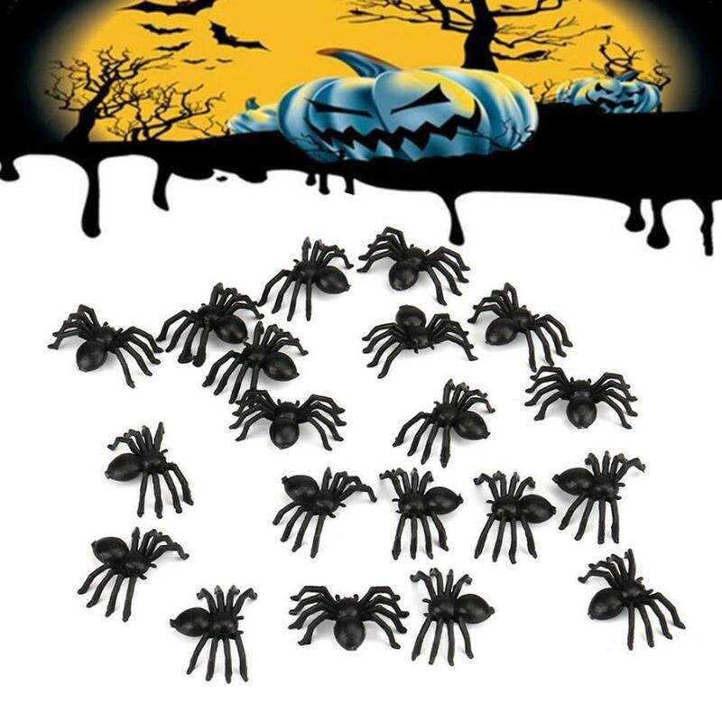 Plastic Halloween Spiders — Pack of 50