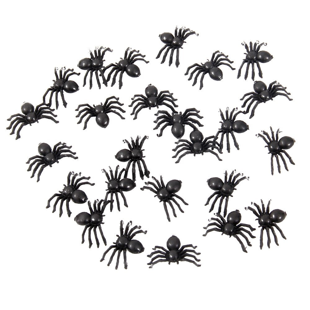 Plastic Halloween Spiders — Pack of 50