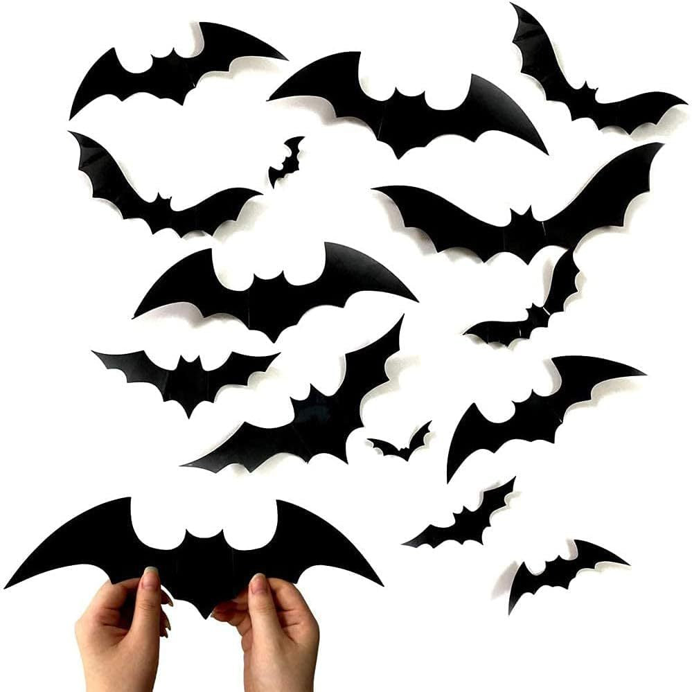 Halloween Bat Stickers — Pack of 60, Four Sizes