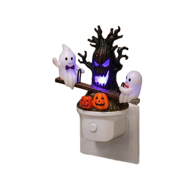 Swinging Ghost Night Light — Hand-Painted Resin — view 6