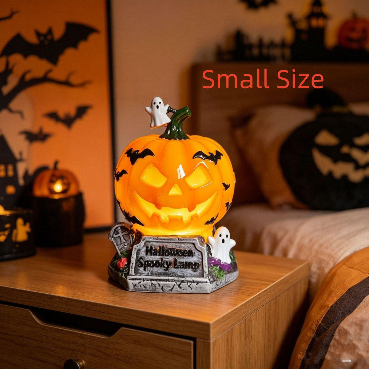 Resin Pumpkin Night Light — USB, Retro Style — view 9