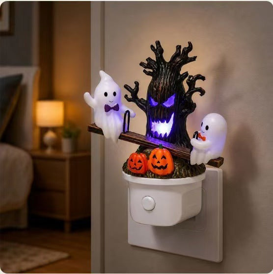 Swinging Ghost Night Light — Hand-Painted Resin — view 4