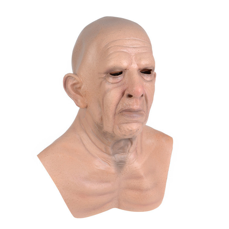 Latex Old Lady Mask — Wig Included — view 10