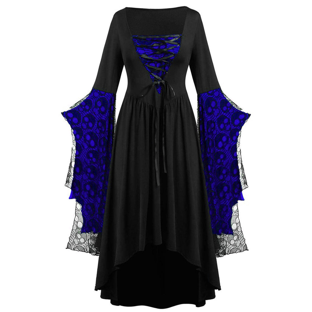 Robe à bretelles dentelle — Col carré asymétrique — vue 9
