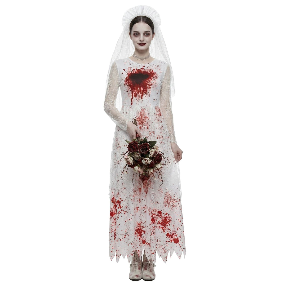 Ghost Bride Dress — White and Torn — view 5