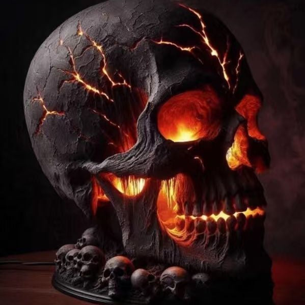 Resin Garden Skull Lamp — Outdoor Decor — view 7