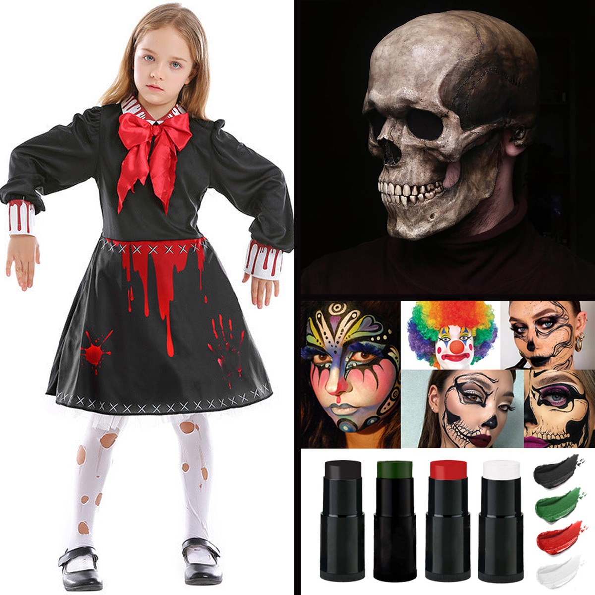 Horror Night Bundle — Women · Costume, Mask, Makeup — les 3 pièces du lot